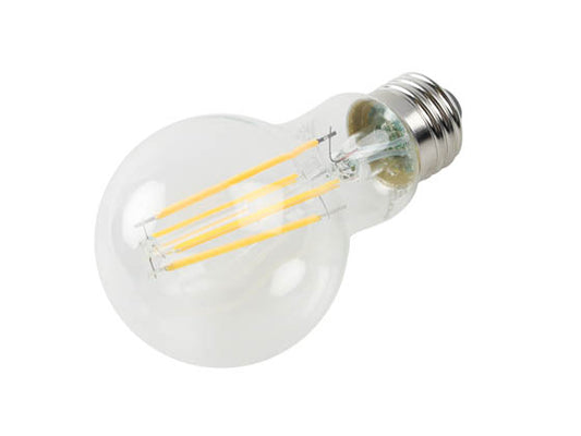 TCP 4.5W Dimmable A-19 AmberGlow LED 24K Filament Lamp. Clear Finish