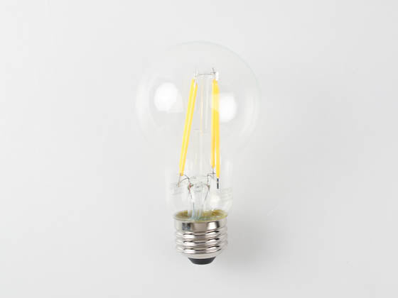 TCP 4.5W Dimmable A-19 AmberGlow LED 24K Filament Lamp. Clear Finish