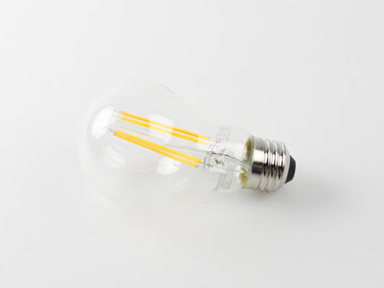 TCP 4.5W Dimmable A-19 AmberGlow LED 24K Filament Lamp. Clear Finish