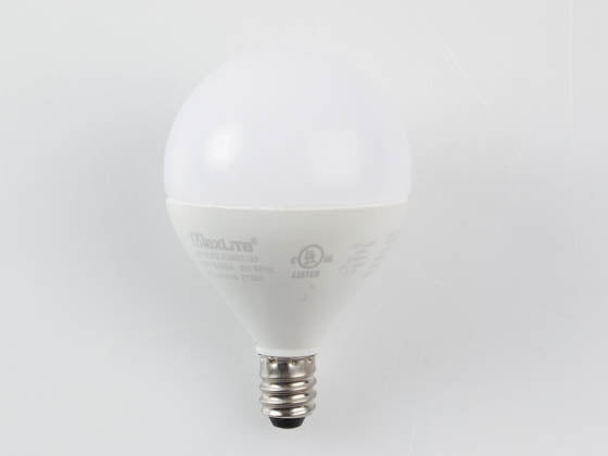 Maxlite Dimmable 5W 2700K G-16.5 Frosted Globe LED Bulb - E12 Base - Enclosed Rated - T20 Listed