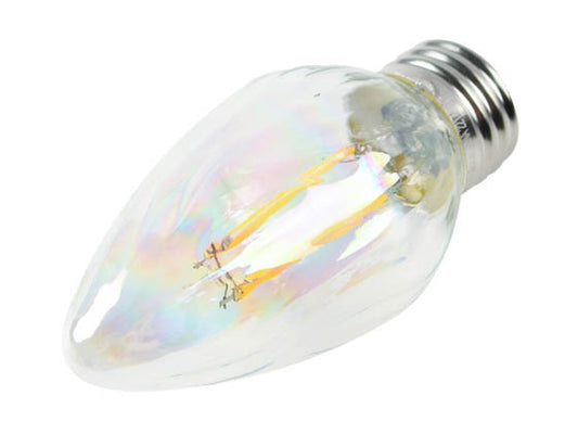 Bulbrite 4W F15 Clear Iridescent LED Fiesta Decorative Bulb - E26 Base - Dimmable