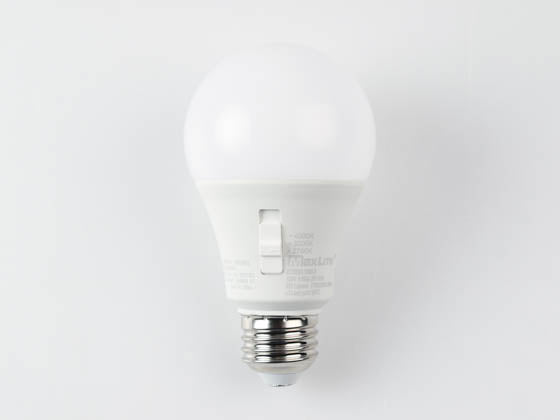 Maxlite Non-Dimmable 9W LED Dusk to Dawn A19 Bulb - Color Selectable (2700K/3000K/4000K)