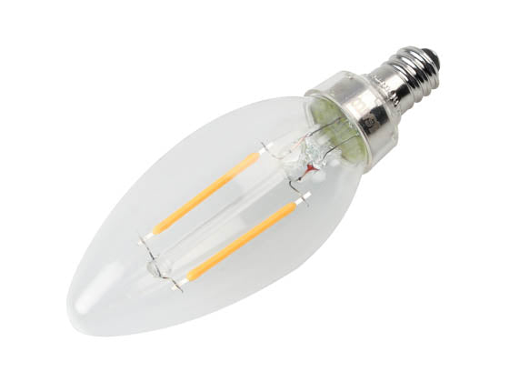 Satco Dimmable 3W 2700K B-11 Clear Filament LED Bulb - E12 Base - California T20 Listed