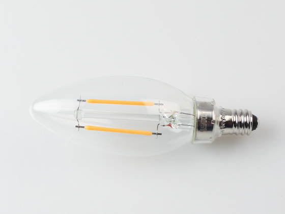 Satco Dimmable 3W 2700K B-11 Clear Filament LED Bulb - E12 Base - California T20 Listed