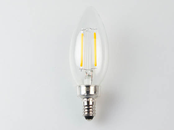 Satco Dimmable 3W 2700K B-11 Clear Filament LED Bulb - E12 Base - California T20 Listed