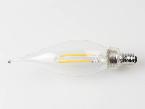 Satco Dimmable 3W 2700K CA-10 Clear Filament LED Bulb - E12 Base - California T20 Listed