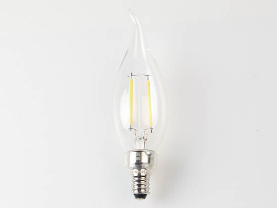 Satco Dimmable 3W 2700K CA-10 Clear Filament LED Bulb - E12 Base - California T20 Listed