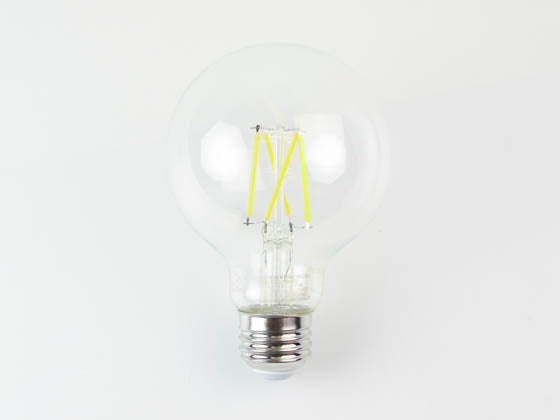 Philips Dimmable 3.5W Warm Glow 2700K-2200K 90 CRI G25 Clear Filament LED Bulb (Pack of 2)