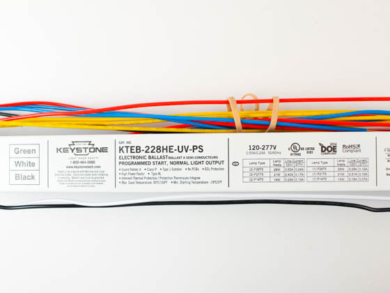 Keystone T5 Electronic Program Start Ballast - 120-277V For (2) F28T5 Lamps