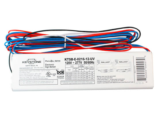 Keystone Parallel Wire Electronic Sign Ballast - 120-277 Volt for 1 or 2 F96T12/HO - F72T8/HO lamps