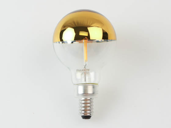 Bulbrite Dimmable 2.5W Half-Gold G-16 Filament Bulb - 2700K - Candelabra (E12) Base