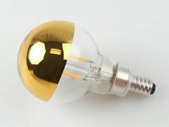 Bulbrite Dimmable 2.5W Half-Gold G-16 Filament Bulb - 2700K - Candelabra (E12) Base