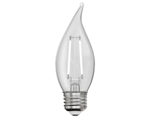 Feit Dimmable 5.5 Watt 2700K BA-10 Exposed White Filament LED Bulb - 60 Watt Equivalent - Medium(E26) Base (Pack of 2)