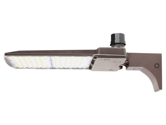 Dimmable LED Area Fixture With Arm Mount and Photocell - Type III - Wattage Selectable (120W/180W/240W/300W) & Color Selectable (3000K/4000K/5000K) - 1000 Watt Equivalent