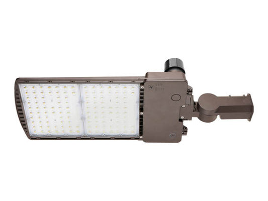 Dimmable LED Area Fixture With Slipfitter Mount & Photocell - Wattage Selectable (120W/180W/240W/300W) & Color Selectable (3000K/4000K/5000K) - 1000 Watt Equivalent