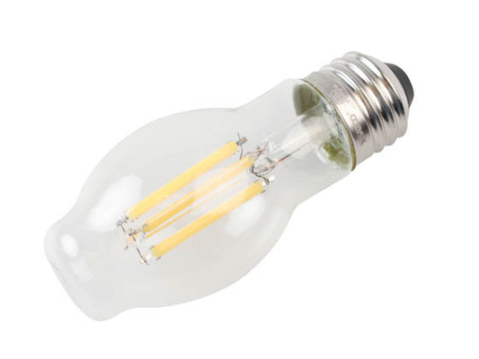 Satco 8 Watt Clear BT-15 LED Bulb - Warm White - 90 CRI - Medium Base