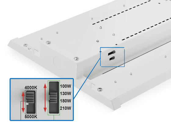 SLG Lighting Dimmable LED High Bay Fixture - Wattage and Color Selectable (Pack of 2)