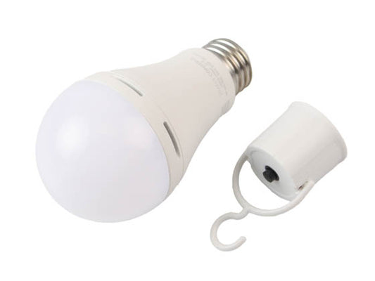 Simply Conserve 5W A-21 LED Bulb With 3.5 Hour Battery Backup - 2700K - E26 Base - Detachable Hook