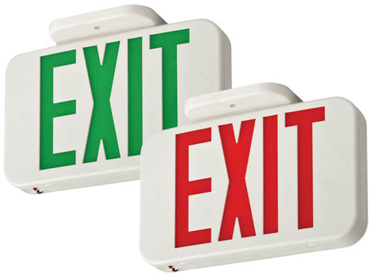Lithonia LED Exit Sign with Battery Backup - Red or Green Letters